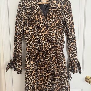 Carabella Leopard Print Trench Coat